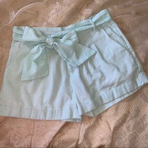 Lauren James Seersucker Bow Shorts